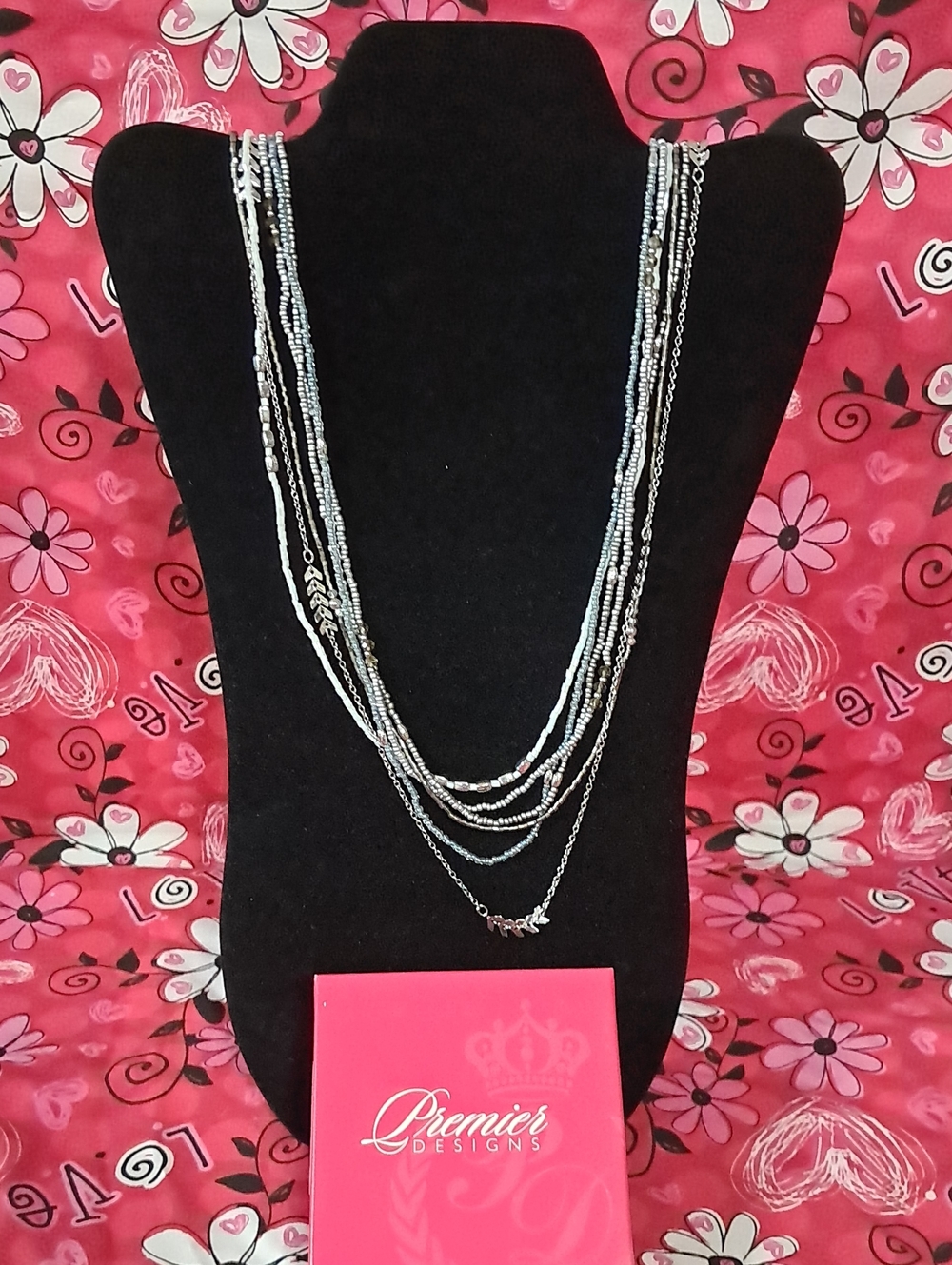 Premier Designs Cashmere Silver and Light Blue Tone Multi-Strand Necklace